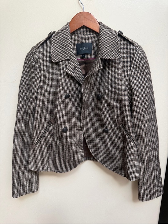 Cole Haan Jackets & Blazers - Cole Haan  Houndstooth Peacoat Jacket - Brown & Cream